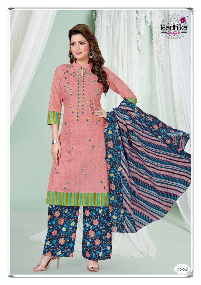 Radhika Rangrasiya 1 Regular Wear Printed Designer Cotton Dress Material Collection